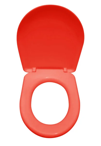 Kursi toilet terisolasi - merah — Stok Foto