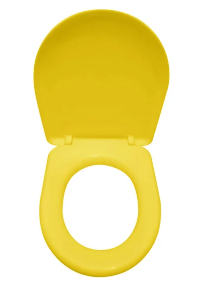 Kursi toilet terisolasi kuning — Stok Foto