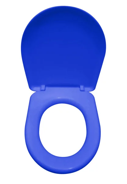 Kursi toilet terisolasi biru gelap — Stok Foto