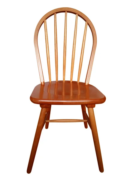 Cadeira de madeira isolada - marrom — Fotografia de Stock