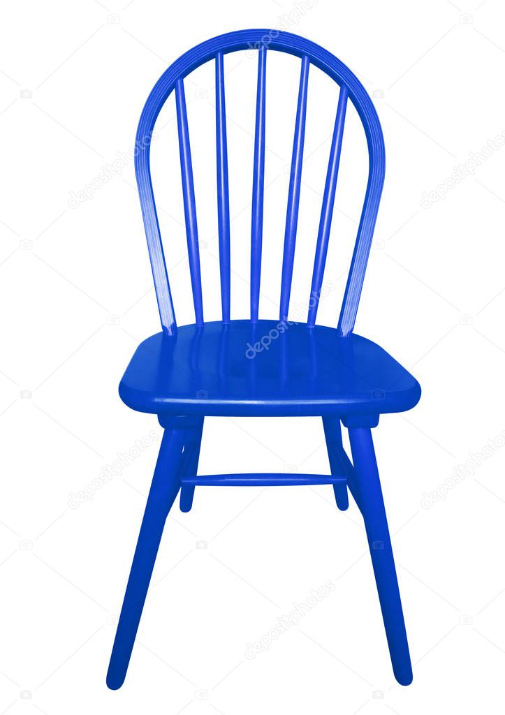 Wooden chair isolated - dark blue