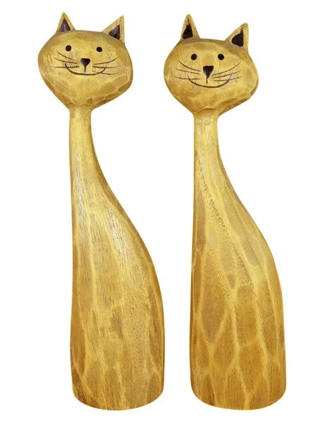 分離された木製の猫 — ストック写真