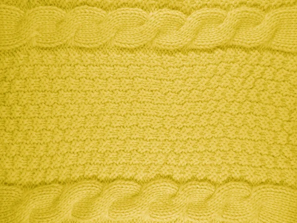 Gestrickte Wolle Hintergrund - gelb — Stockfoto