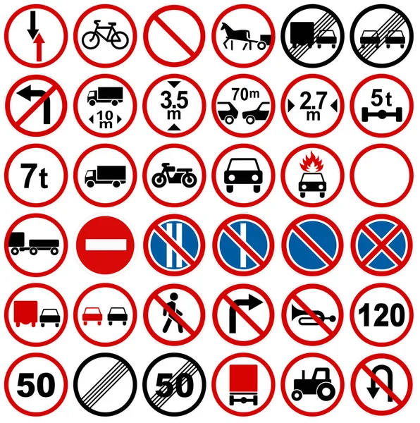 Road traffic signs collections — Stock Photo, Image