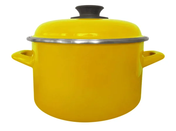 Saucepan isolado - amarelo — Fotografia de Stock