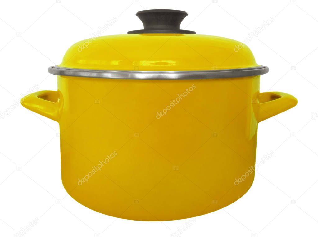 Saucepan isolated - yellow