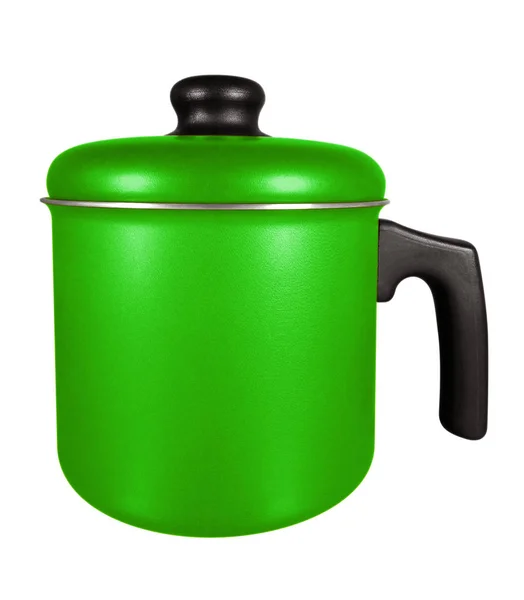 Saucepan isolated - green — Stock Photo, Image