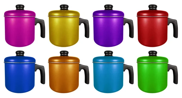 Saucepan isolated - colorful — Stock Photo, Image