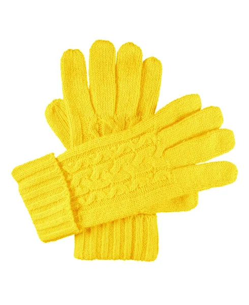 Вовняні рукавички ізольовані жовті — стокове фото