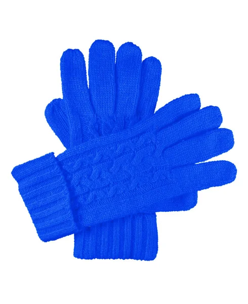 Wollen handschoenen geïsoleerd - donkerblauw — Stockfoto