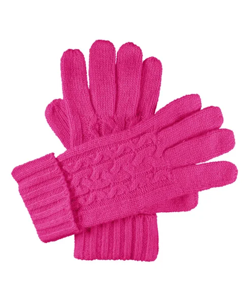 毛线手套隔离-粉红色 — 图库照片