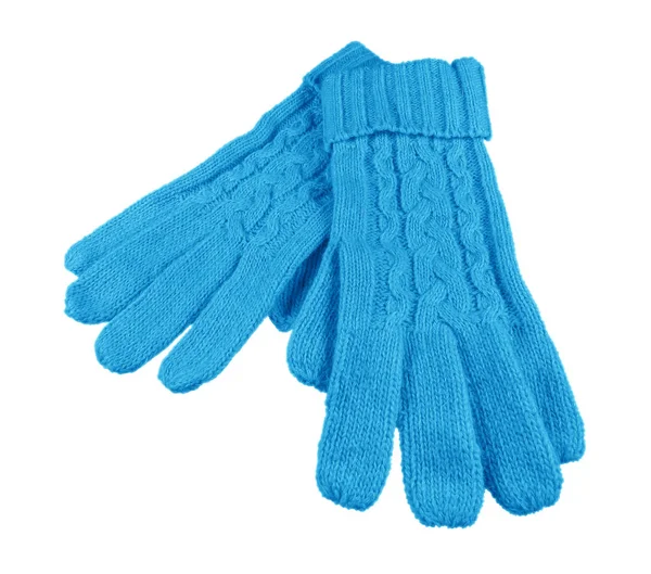 Woolen gloves isolated - light blue — Stock Photo, Image