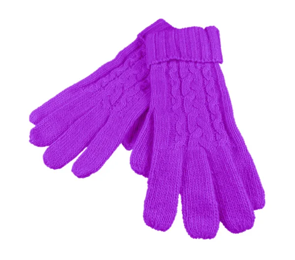 毛线手套隔离-紫 — 图库照片