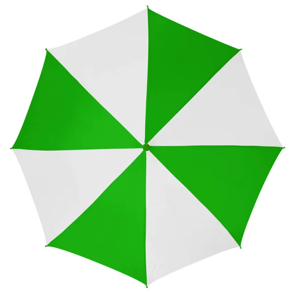 Umbrella isolated- Green-White — Stock Photo, Image