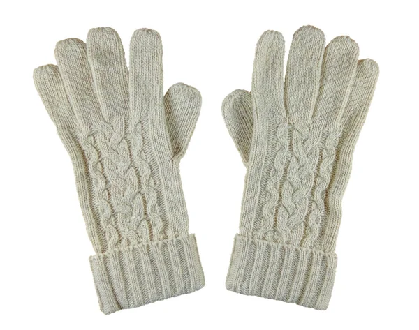 Μάλλινα γάντια απομονωμένος - λευκό — Φωτογραφία Αρχείου