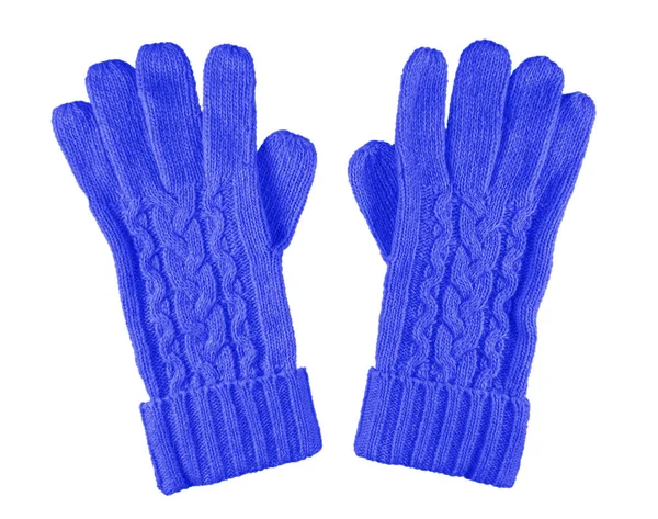 Woolen gloves isolated - dark blue — Stock Photo, Image