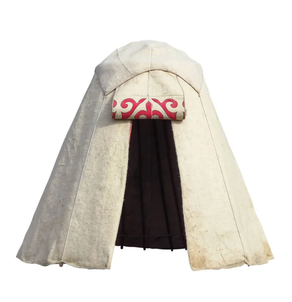 Kazachski mini jurty na białym tle — Zdjęcie stockowe