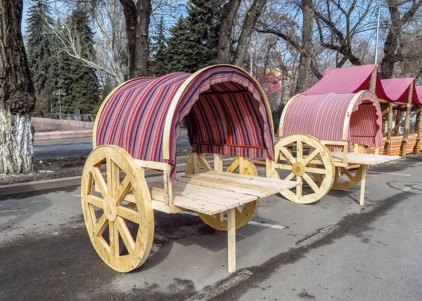 Wooden trade wagons — Stock Photo, Image