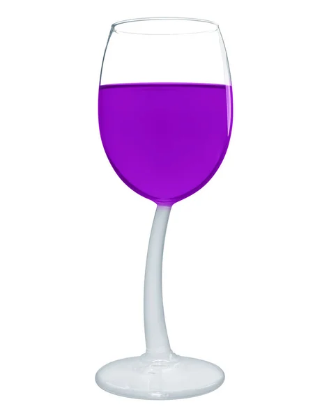 Vino in un bicchiere isolato - Viola — Foto Stock