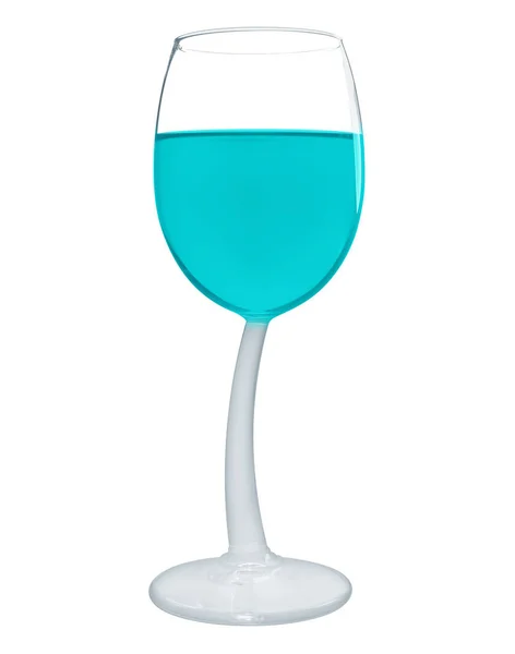 Vin i ett glas isolerade - Light Blue — Stockfoto