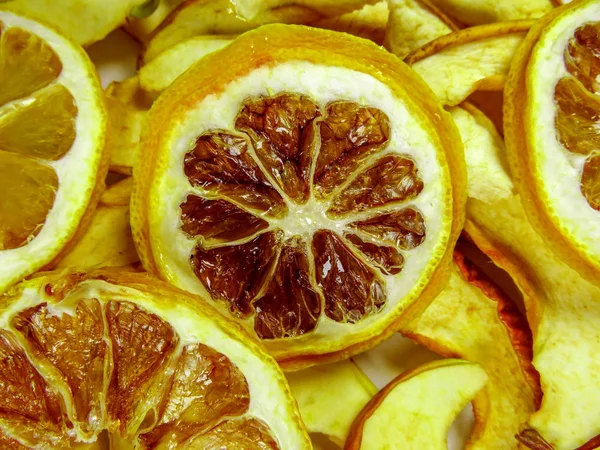 Dried lemon slices background — Stock Photo, Image