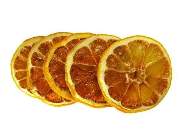 Сушені скибочки лимона ізольовані — стокове фото