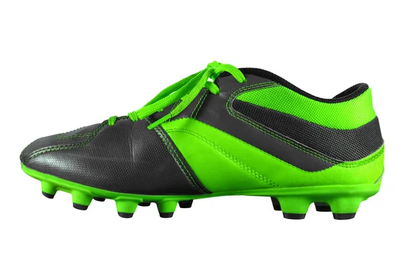 Botas de futebol isolado - verde — Fotografia de Stock