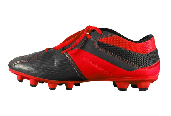 Voetbal laarzen geïsoleerde - rood — Stockfoto