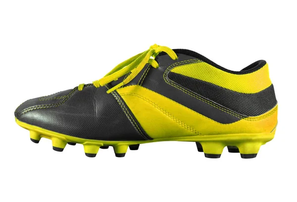 Botas de futebol isoladas - amarelo — Fotografia de Stock