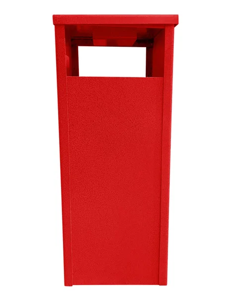 Çöp kutusu - kırmızı — Stok fotoğraf