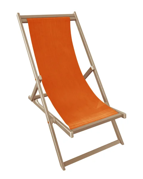 Strandstoel geïsoleerd - oranje — Stockfoto