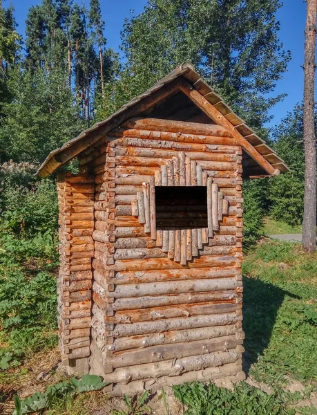 Бревенчатый домик в лесу — стоковое фото