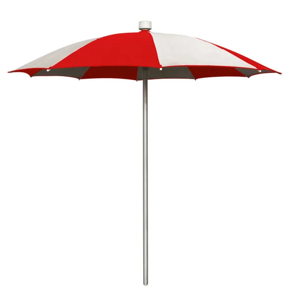 Plaj şemsiyesi - beyaz-kırmızı — Stok fotoğraf