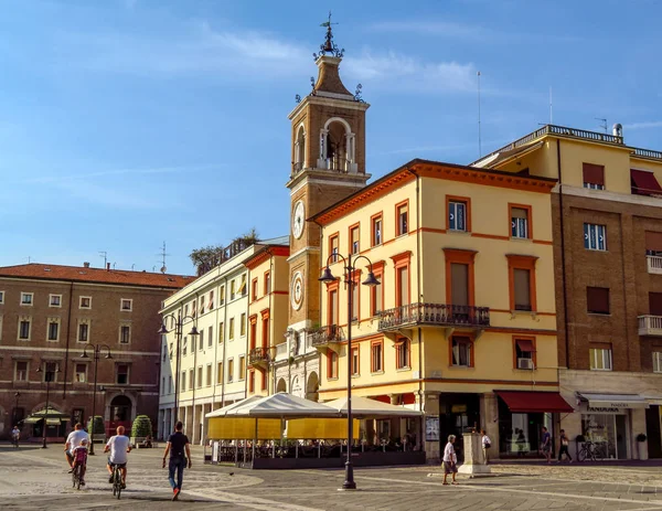 Rimini - The square Piazza tre Martiri — Stok fotoğraf