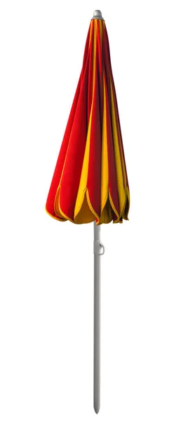 沙滩伞关闭-黄-红 — 图库照片