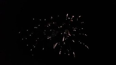 Gece gökyüzünde neşeli havai fişekler