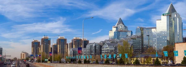 Almaty - Buildings along Al-Farabi — Stock Photo, Image