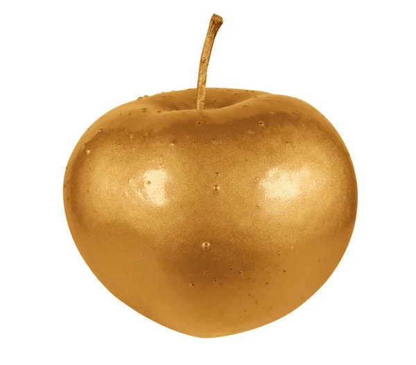 Măr auriu izolat — Fotografie, imagine de stoc