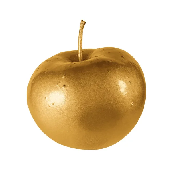 Gold apple isolated — Stock Photo, Image