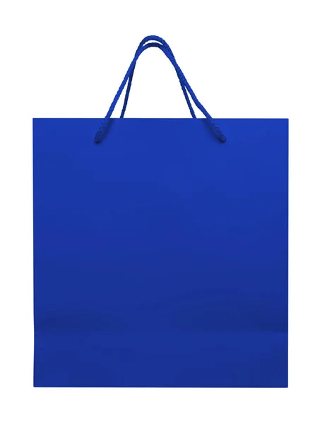 Papieren zak geïsoleerd - blauw — Stockfoto