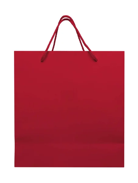 Bolsa de papel aislada - rojo —  Fotos de Stock