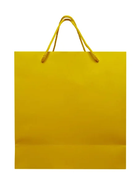 Paper bag isolated - yellow — Stock Photo, Image