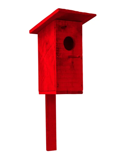Σπίτι πουλιών - κόκκινο — Φωτογραφία Αρχείου