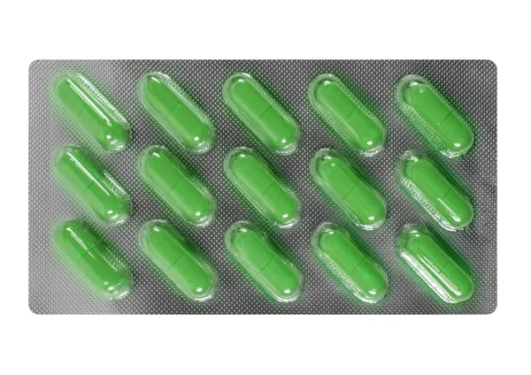 Pack of green vitamins — Stock Photo, Image