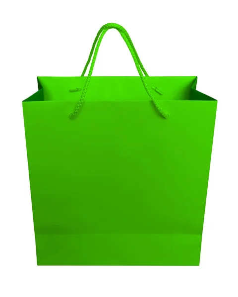 Bolsa de papel aislada - verde —  Fotos de Stock