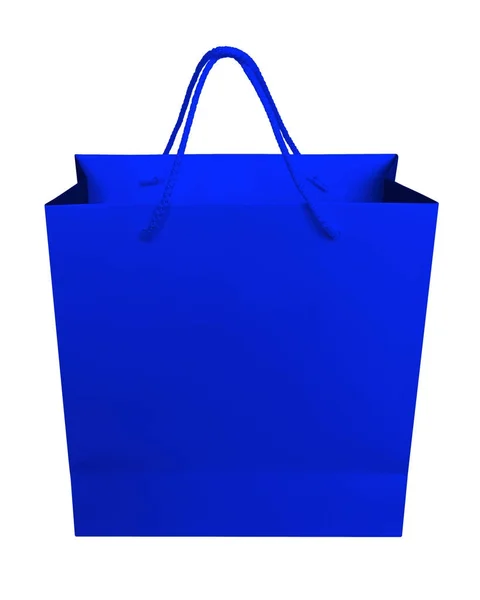 Paper bag isolated - blue — Stock Photo, Image