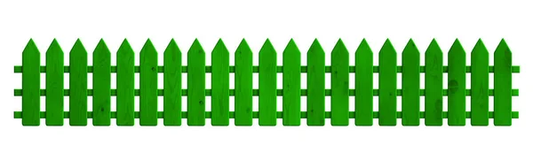 Wooden long fence - green — Stock Photo, Image