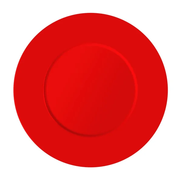 Plato redondo aislado - rojo — Foto de Stock