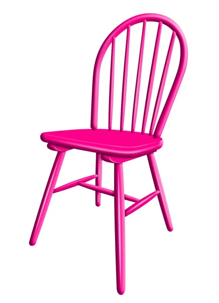Chaise en plastique isolée - rose — Photo
