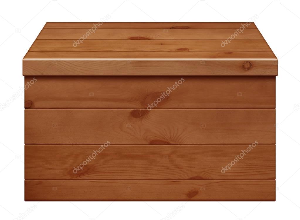 Wooden closed box isolated